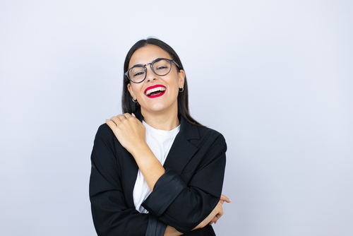 Calm smiling person